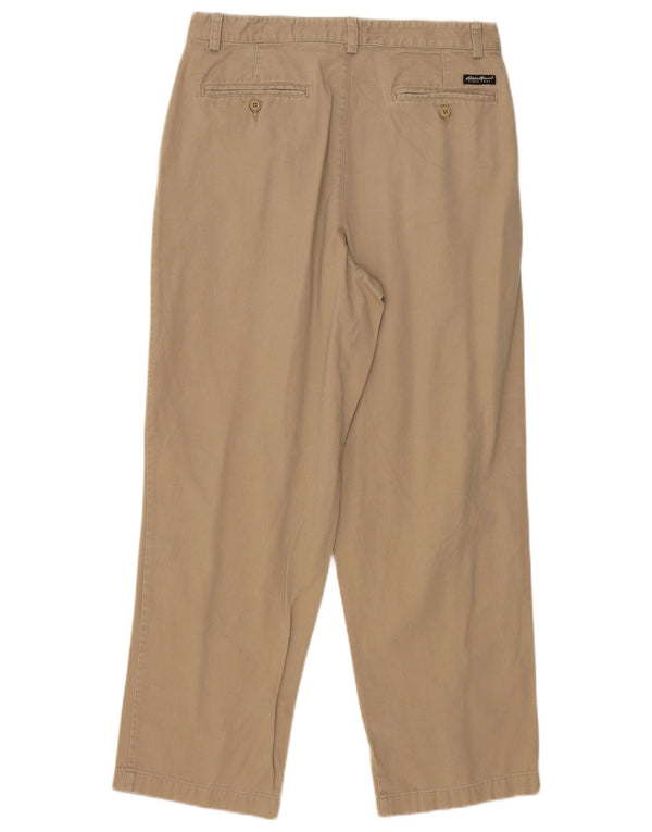 EDDIE BAUER Pantaloni chino da uomo con vestibilità rilassata e pegged W33 L30 in cotone beige