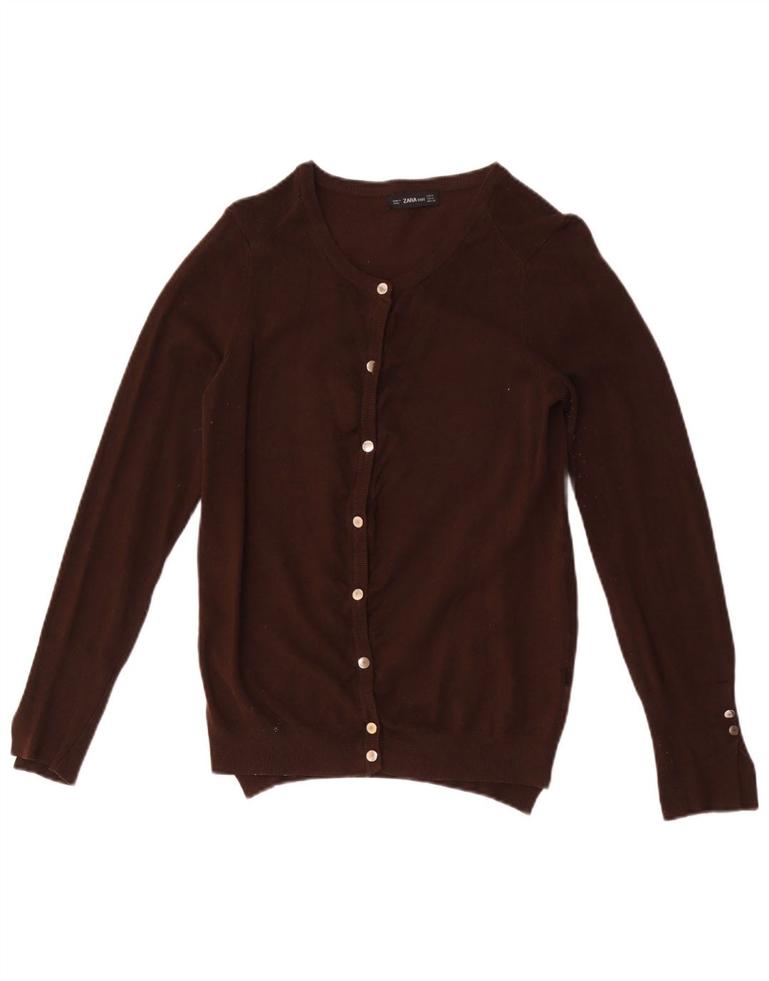 Maglione cardigan da donna Zara UK 12 Viscosa marrone medio