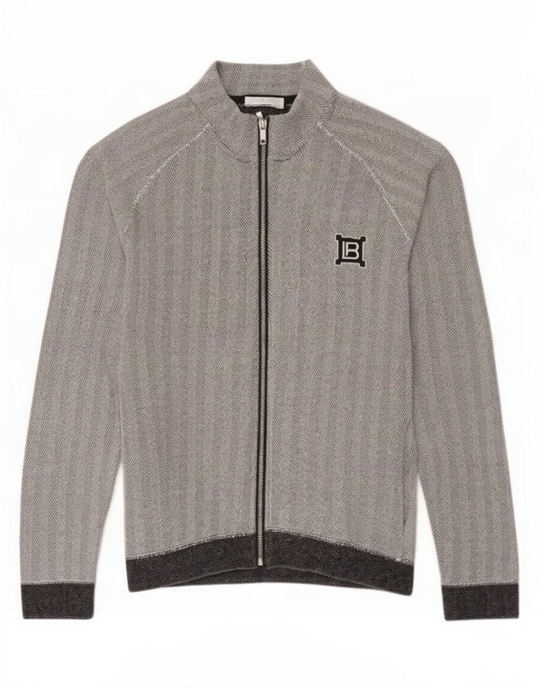Giacca da ginnastica da donna Laura Biagiotti UK 10 Small Grey Herringbone