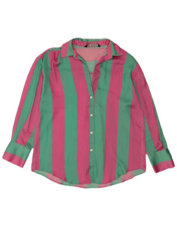 Camicetta oversize da donna Zara UK 6 XS rosa a righe