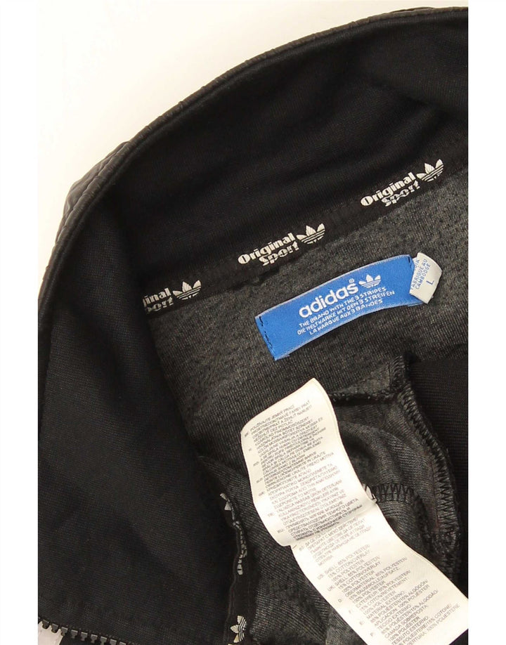 Giacca da ginnastica da uomo Adidas Large nera in poliestere