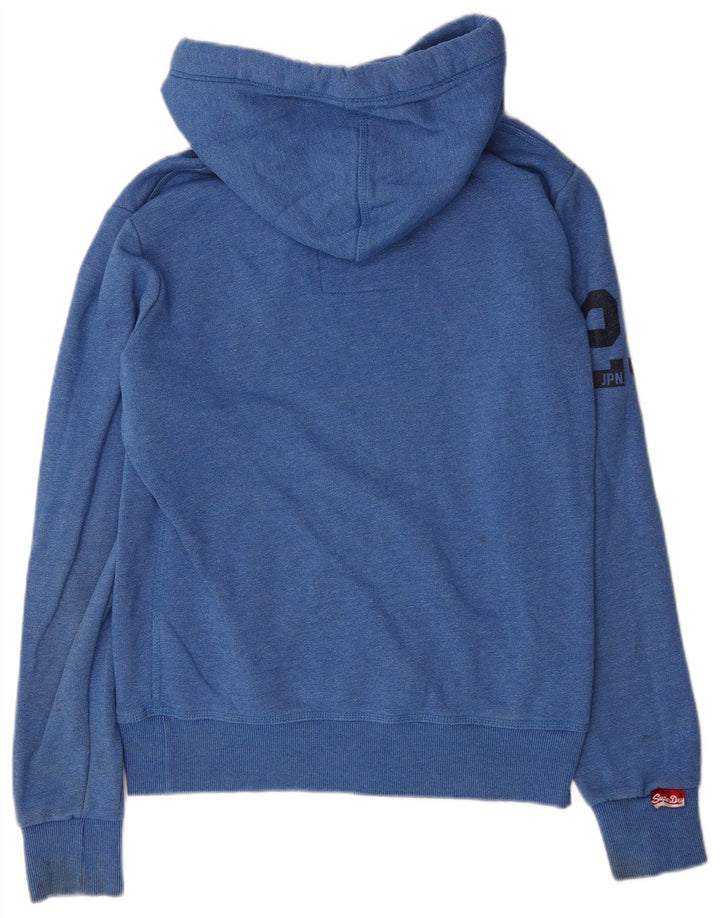 Maglione con cappuccio grafico da uomo Superdry in cotone blu medio