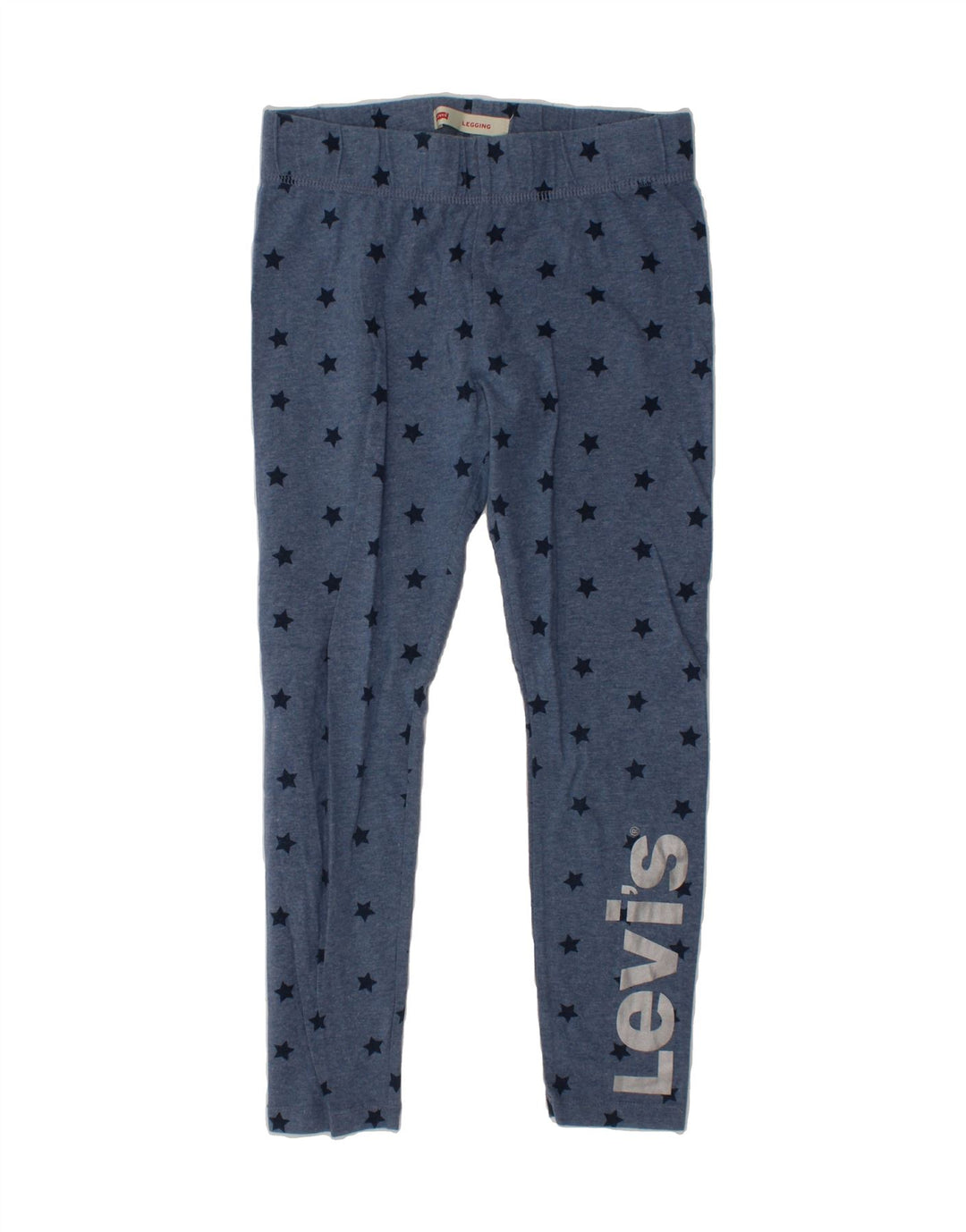 LEVI'S Girls Graphic Leggings 9-10 Years Large Blue Modern Vintage Levi's and Second-Hand Levi's from Messina Hembry 