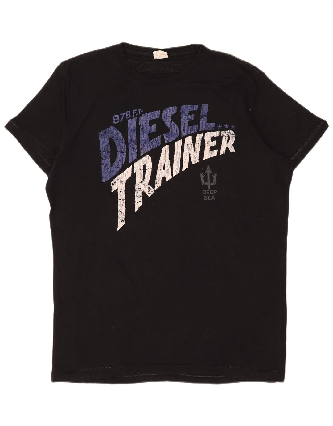T-shirt grafica da uomo Diesel Top XL in cotone nero