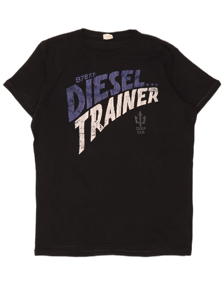 T-shirt grafica da uomo Diesel Top XL in cotone nero
