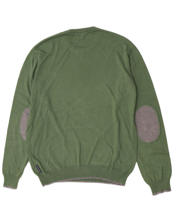 Maglione maglione girocollo da uomo vestibilità regolare Armani Jeans XL cotone verde