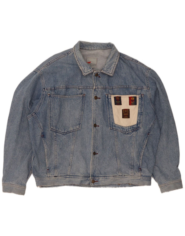 GB.PEDRINI Giacca in denim da uomo UK 42 XL Cotone color block blu