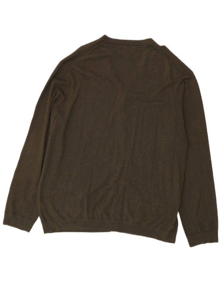 Maglione cardigan da uomo Marks & Spencer 2XL cotone kaki