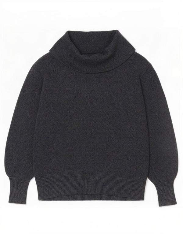 Maglione maglione a collo alto da donna Marks & Spencer UK 12 Viscosa grigio medio