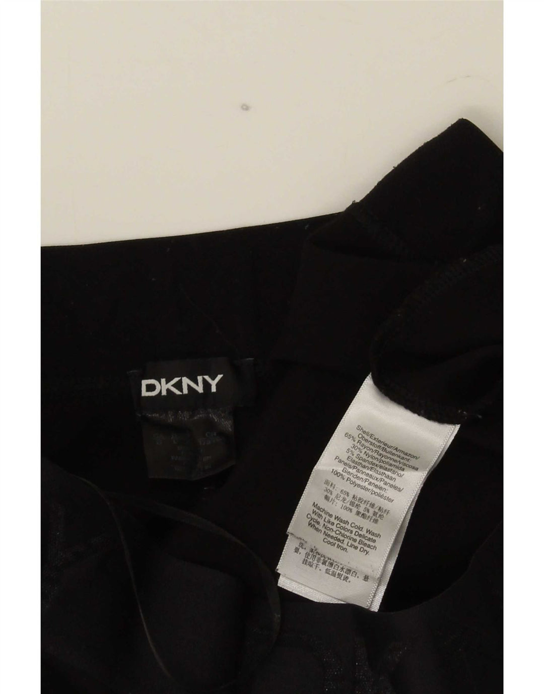 Pantaloni corti grafici da donna Dkny grandi W32 L24 rayon nero