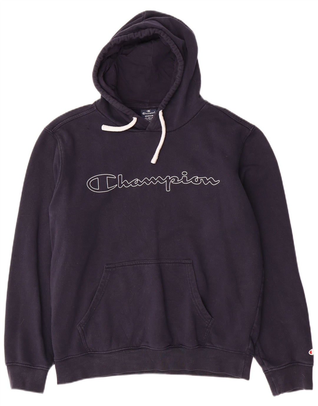 Felpa con cappuccio grafica da uomo Champion, cotone medio blu navy