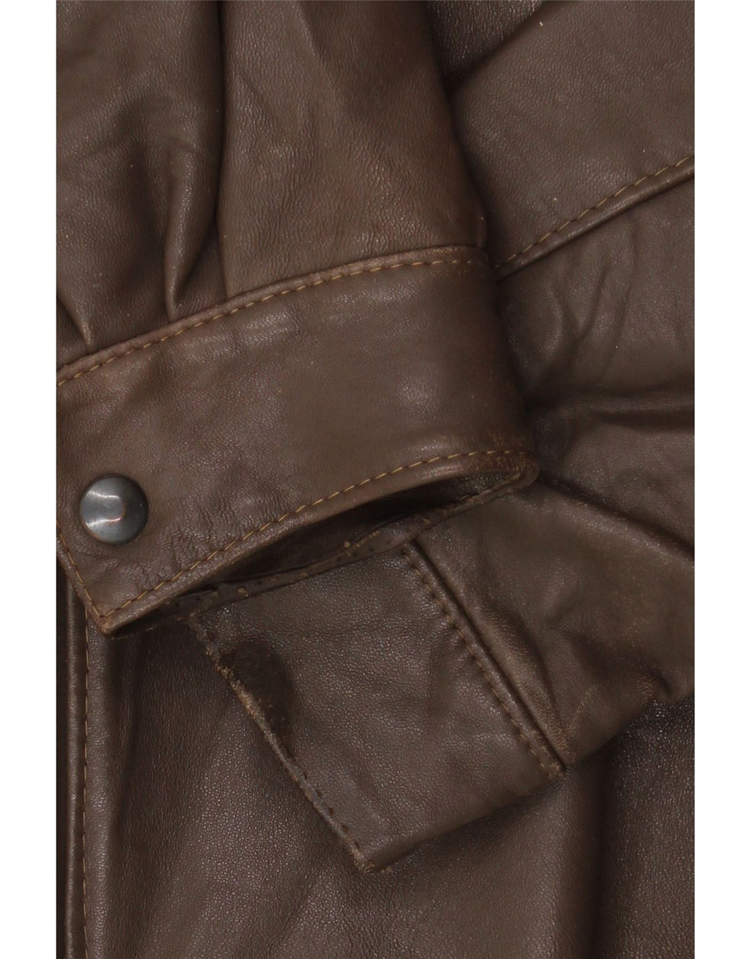 Giacca in pelle militare vintage da uomo IT 52 XL Marrone