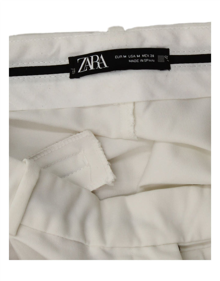 Pantaloni chino a gamba larga da donna Zara medi W28 L31 bianchi