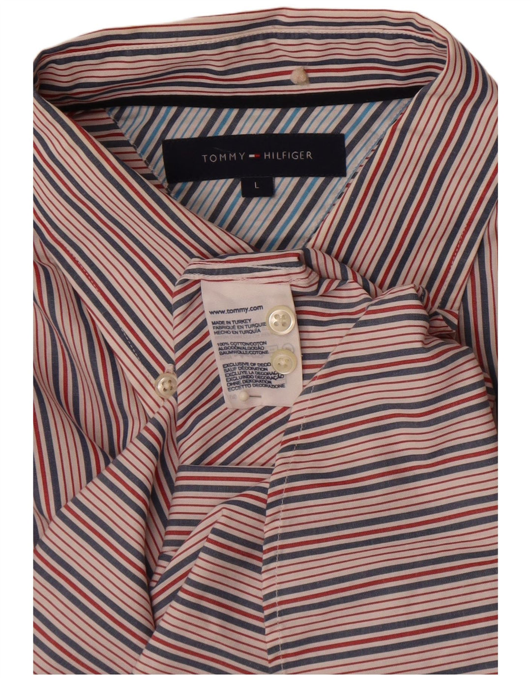 Camicia da uomo Tommy Hilfiger grande cotone gessato multicolore