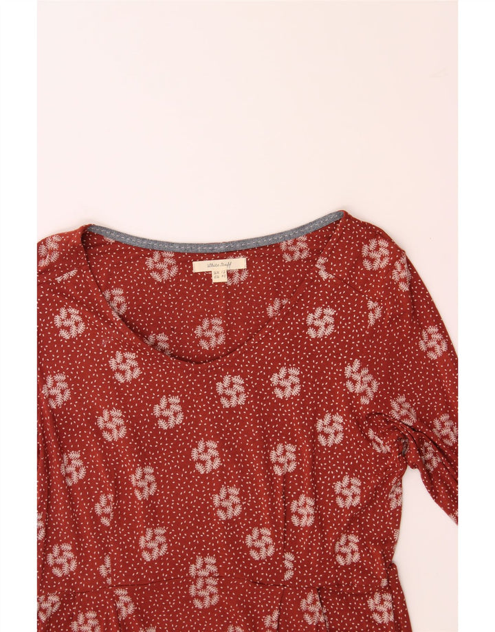 WHITE STUFF Womens Abstract Pattern A-Line Dress UK 12 Medium Red Vintage White Stuff and Second-Hand White Stuff from Messina Hembry 