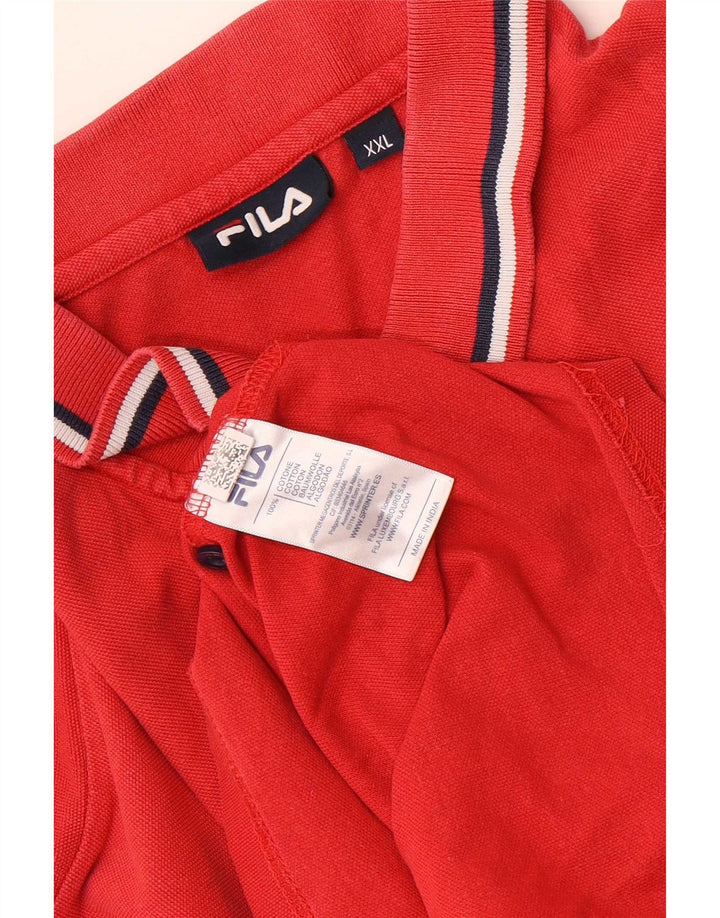 Polo da uomo Fila 2XL in cotone rosso