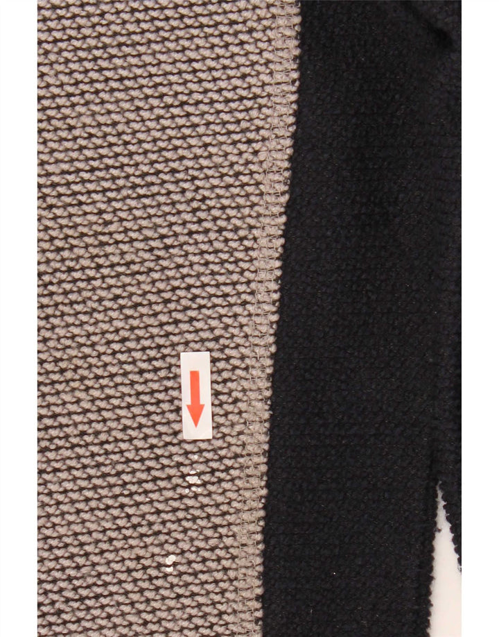 Felpa con collo con zip grafica da uomo Weird Fish, maglione color grigio medio