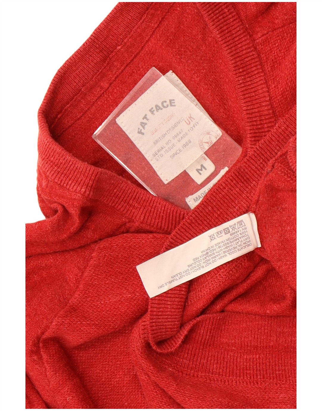 Maglione da uomo con scollo a barca Fat Face in cotone rosso medio