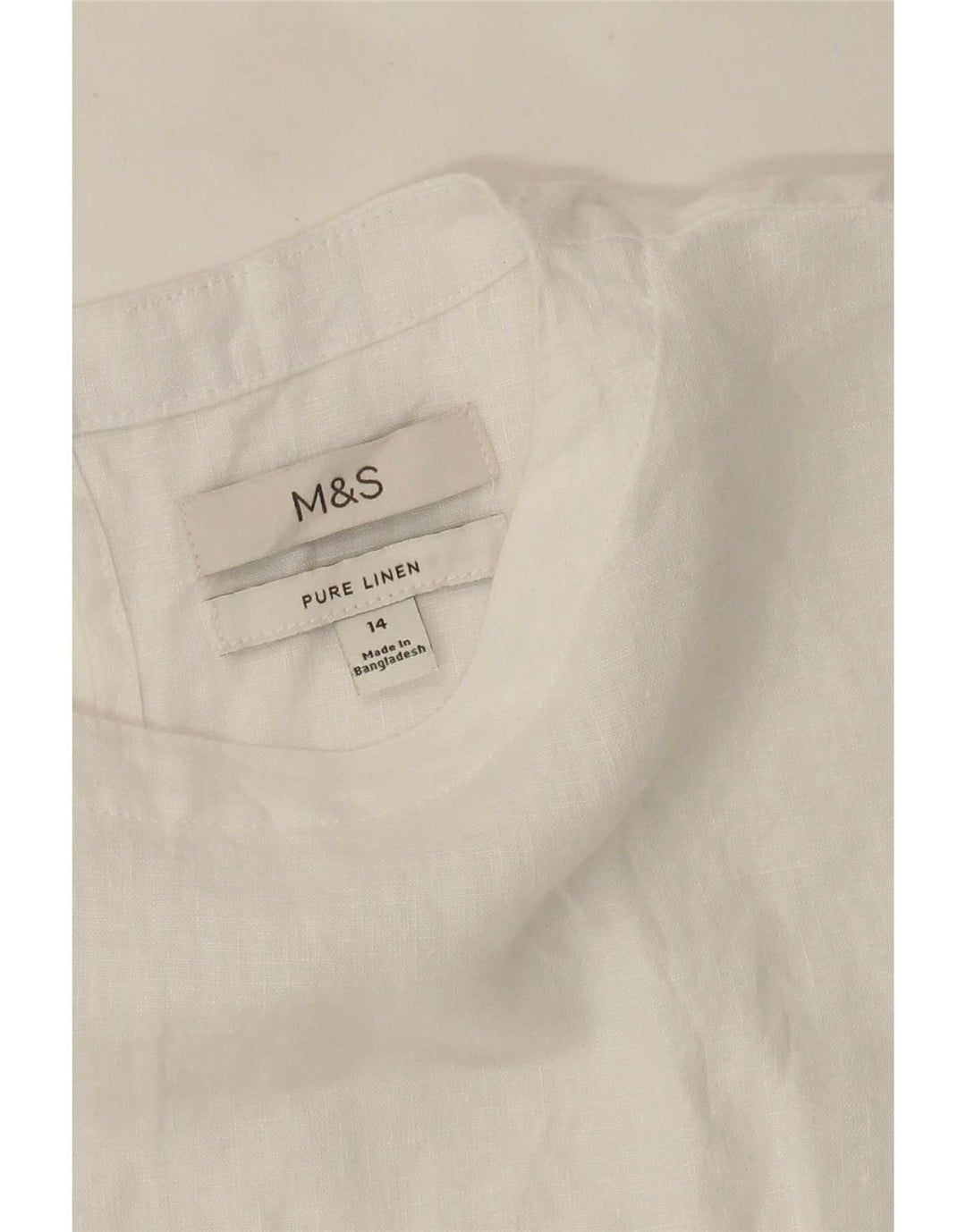 Top camicetta oversize da donna Marks & Spencer UK 14 grande lino bianco