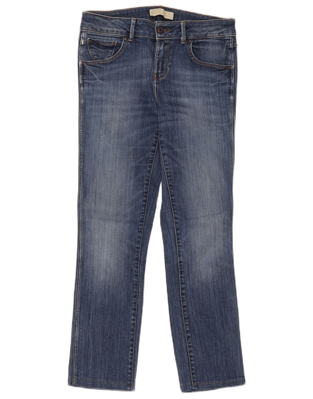 Jeans slim da donna Zara EU 38 Small W28 L27 Blu