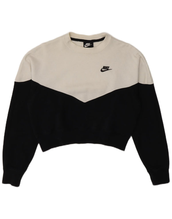 Felpa corta da donna Nike UK 14 Medium Black Colourblock