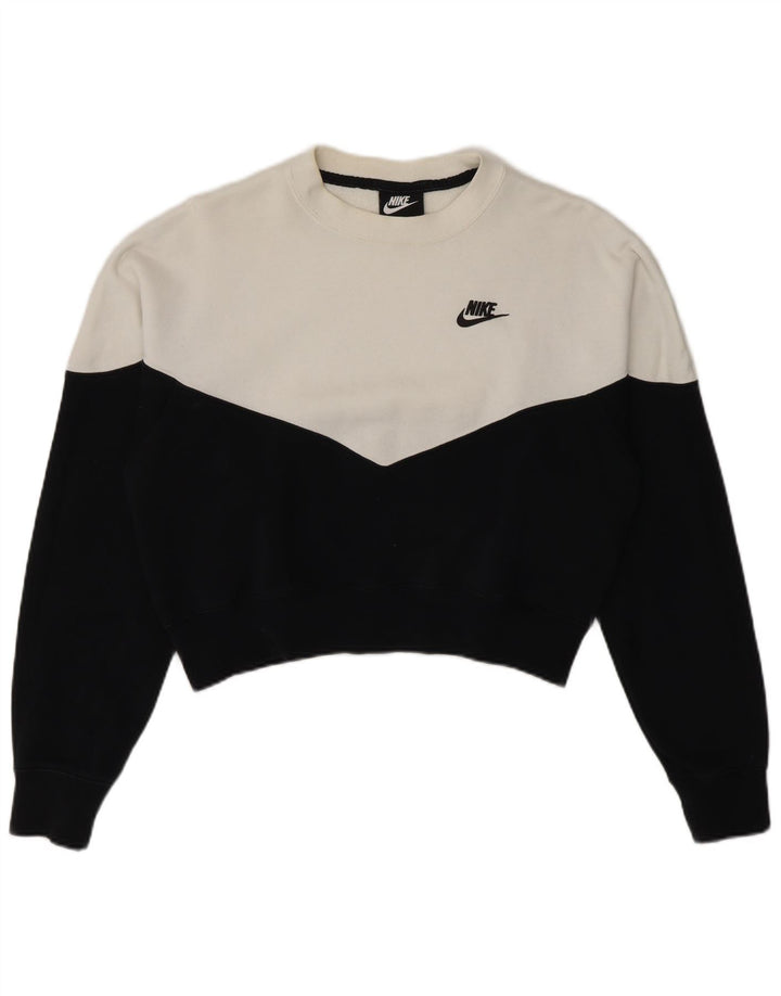 Felpa corta da donna Nike UK 14 Medium Black Colourblock