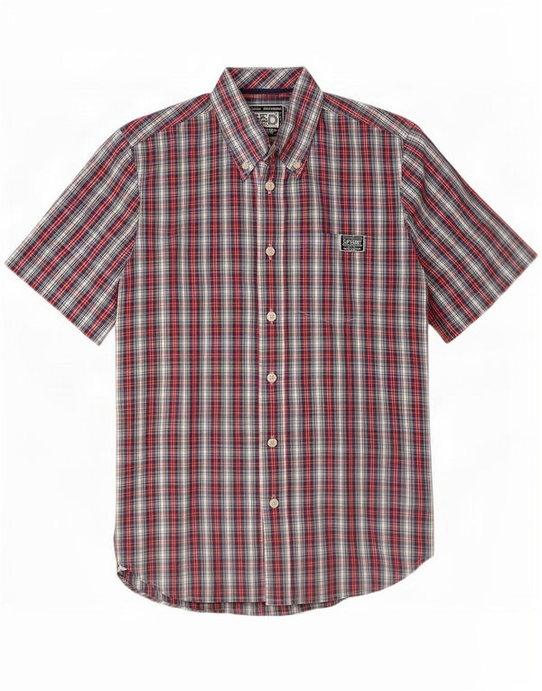 Camicia a maniche corte da uomo Superdry in cotone a quadri multicolore medio