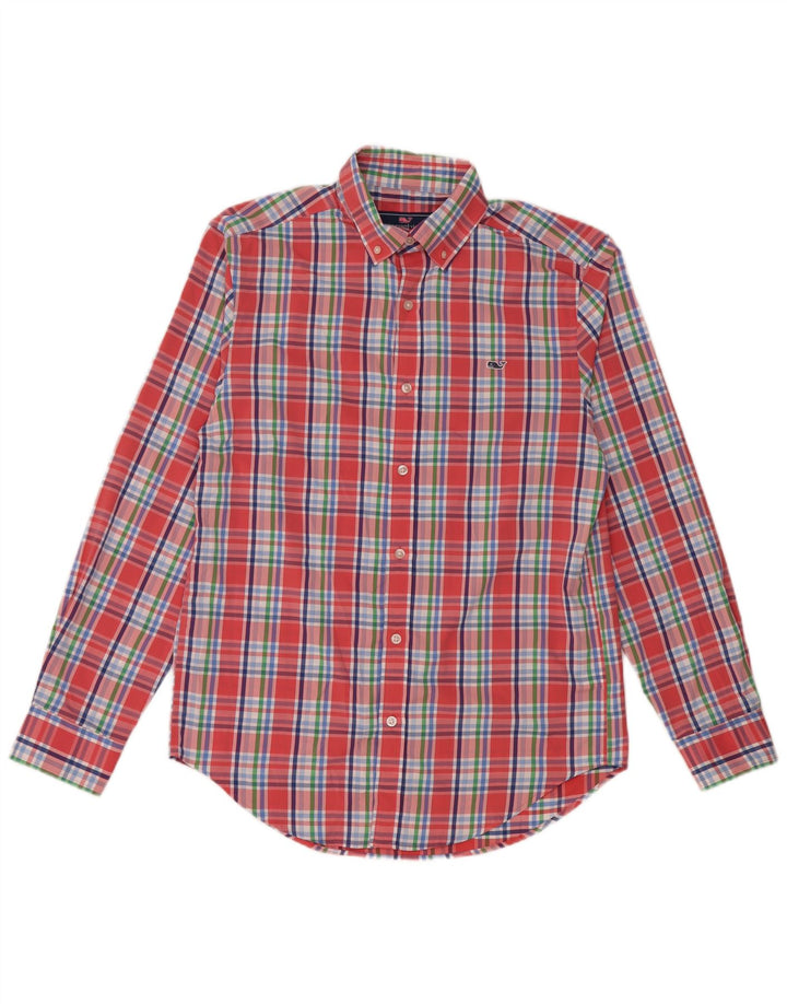 VINEYARD VINES Camicia da uomo in nylon a quadri rossi piccoli