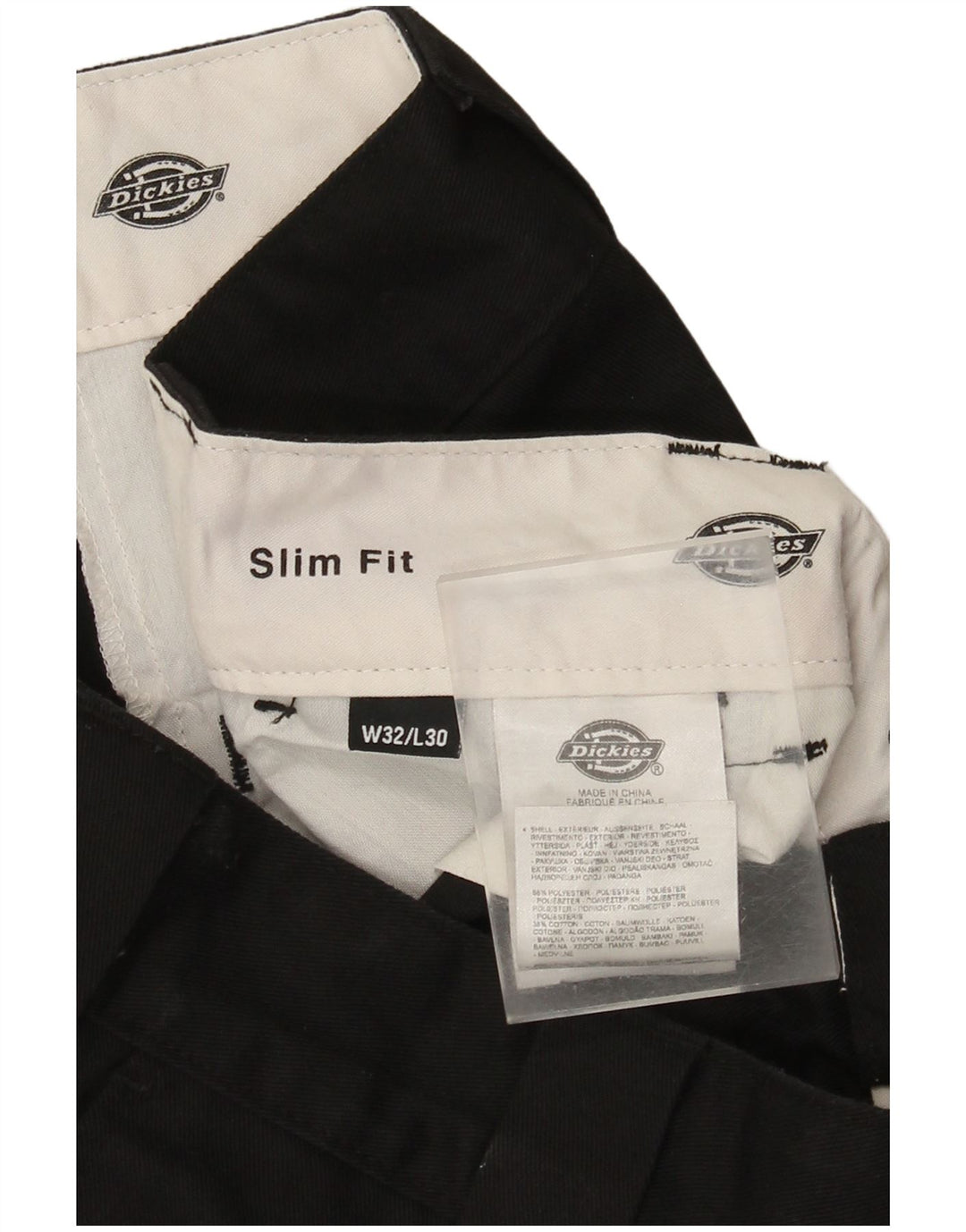 Pantaloni chino slim fit da uomo Dickies W32 L27 poliestere nero