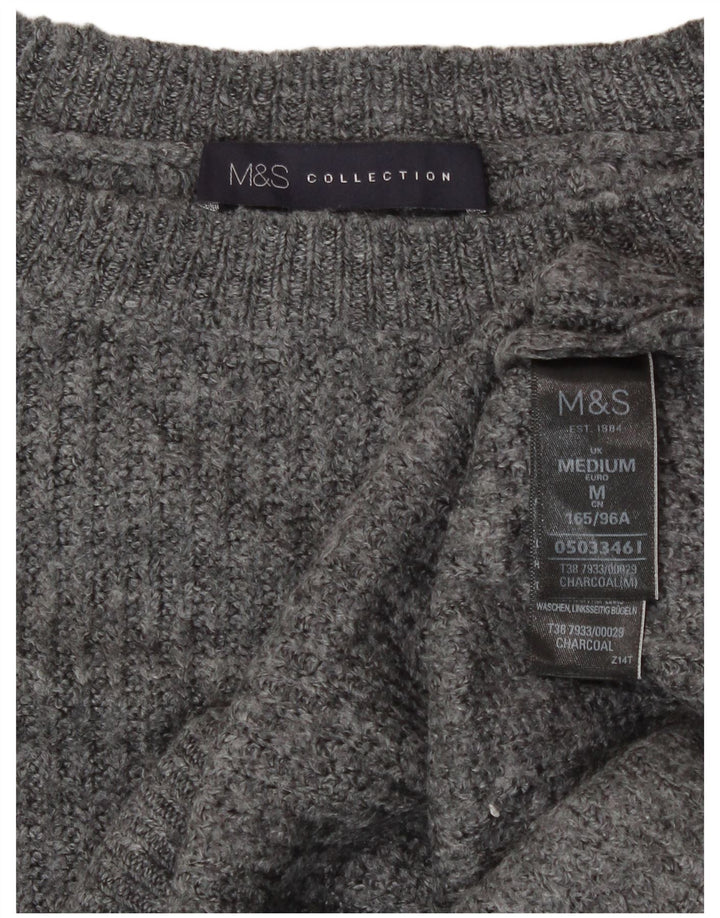 Maglione maglione con scollo a barca da donna Marks & Spencer UK 14 Grigio medio chiazzato