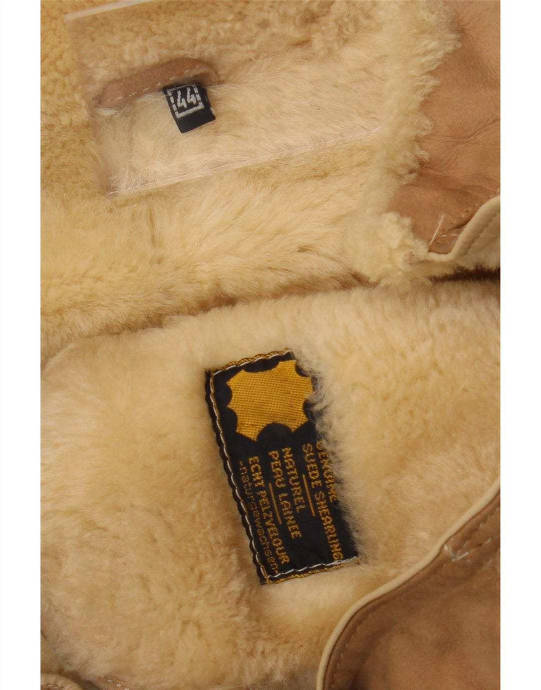 Cappotto in shearling vintage da donna IT 44 Shearling beige medio