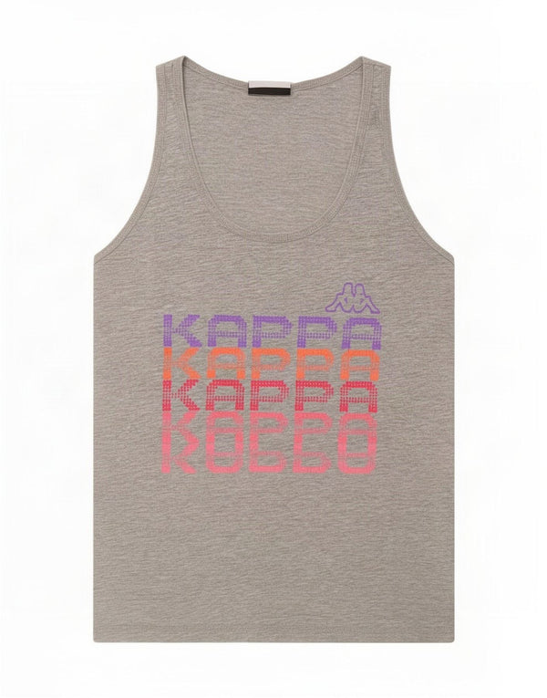 Canotta grafica da donna Kappa UK 12 Cotone screziato grigio medio