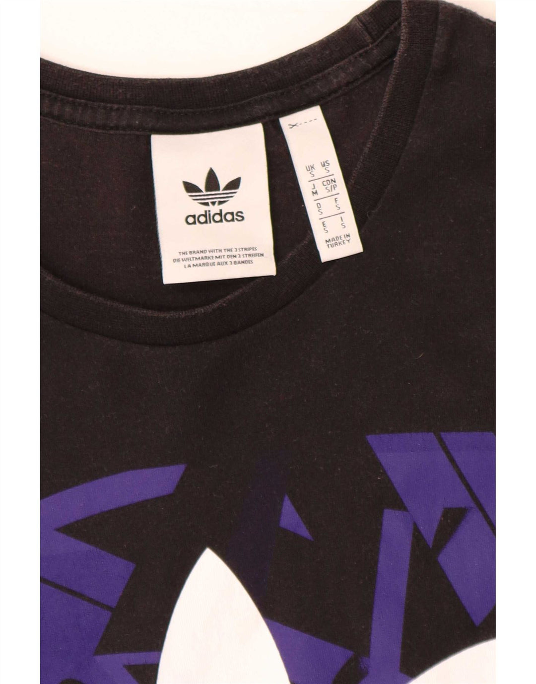 T-shirt grafica da uomo Adidas Top piccola nera