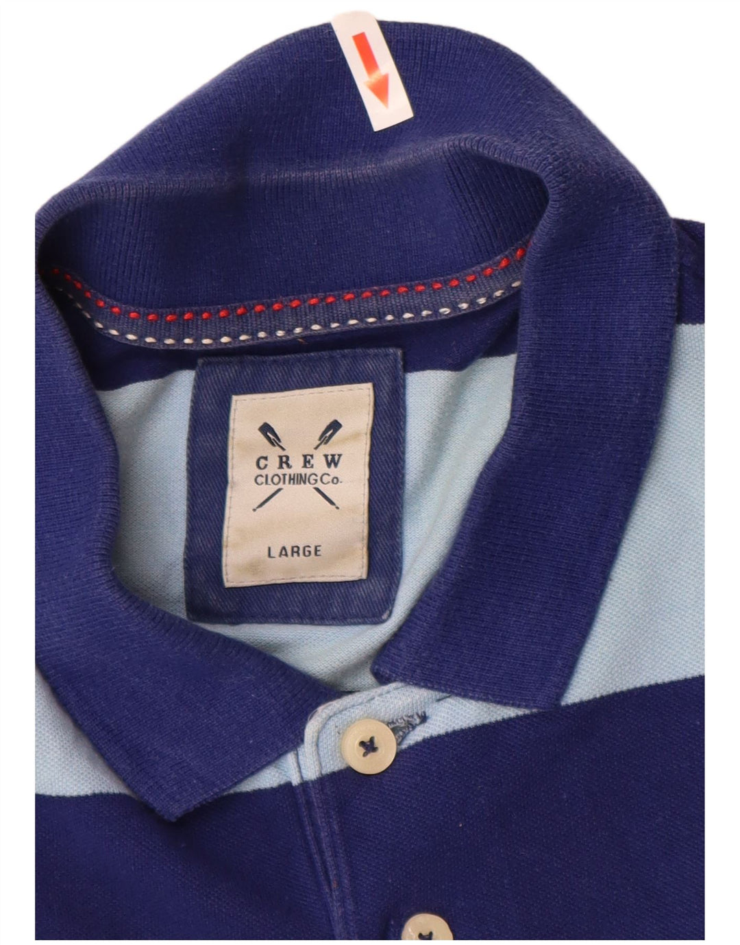 Crew Clothing Polo da uomo grande in cotone a righe blu navy