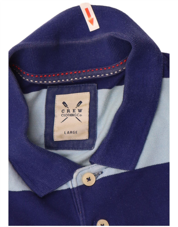 Crew Clothing Polo da uomo grande in cotone a righe blu navy