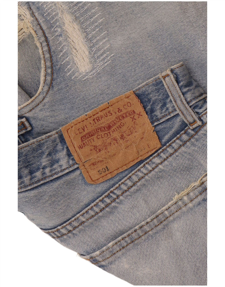Pantaloncini Levi's da donna 501 in denim invecchiato W33 blu medio