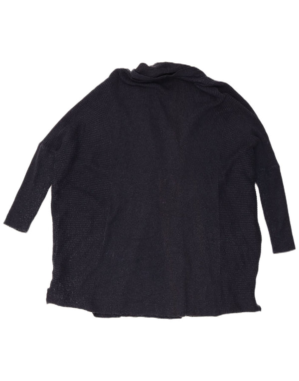 Maglione cardigan aperto con maniche a 3/4 Zara da donna UK 14 medio blu navy screziato