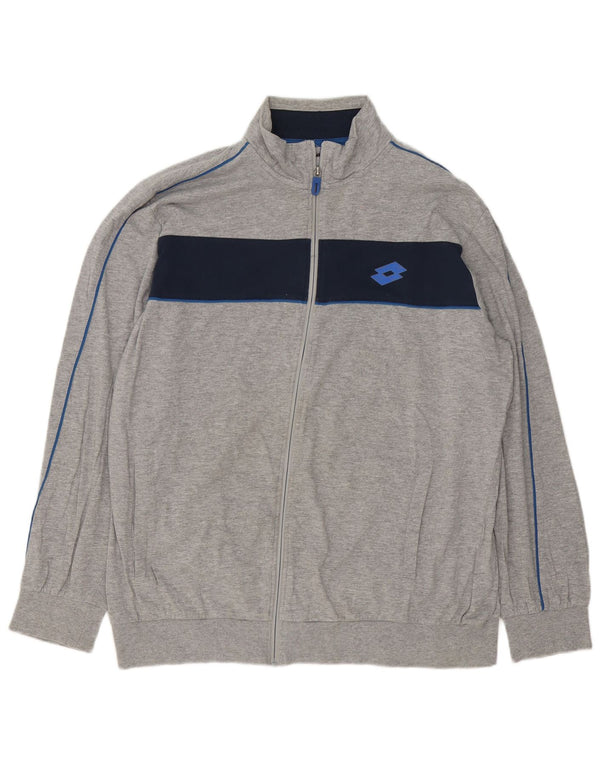Giacca da tuta da uomo Lotto 2XL in cotone color block grigio