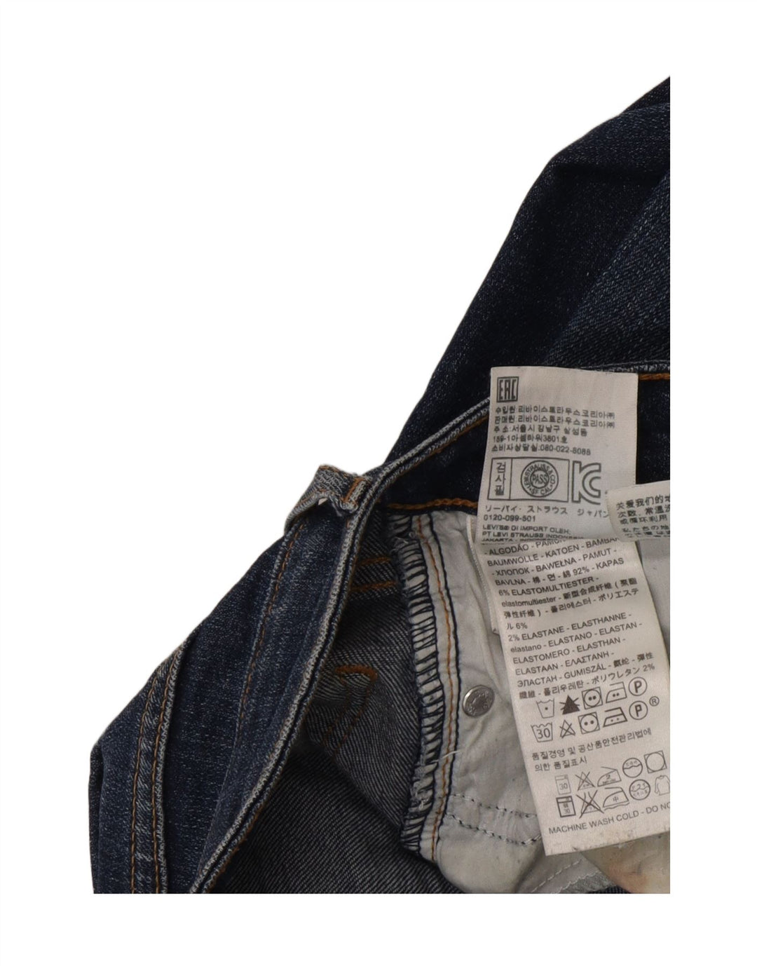 Jeans dritti Levi's 714 da donna W23 L33 in cotone blu