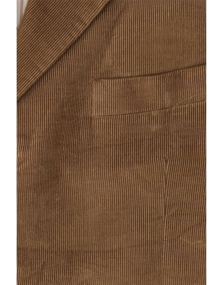 Giacca blazer in velluto a coste a 3 bottoni Marks & Spencer da uomo UK 42 grande marrone