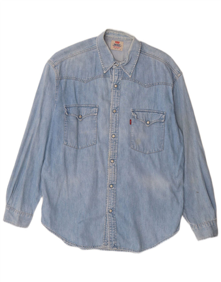 Camicia di jeans da uomo Levi's Large in cotone blu