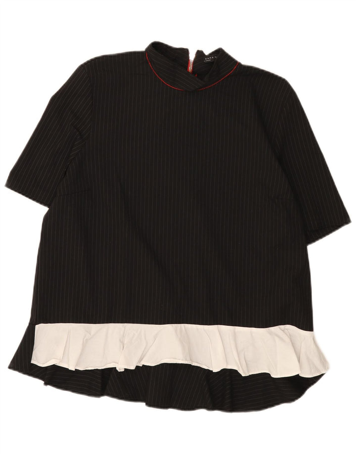 Top in camicetta da donna Zara UK 14 Poliestere color block medio nero