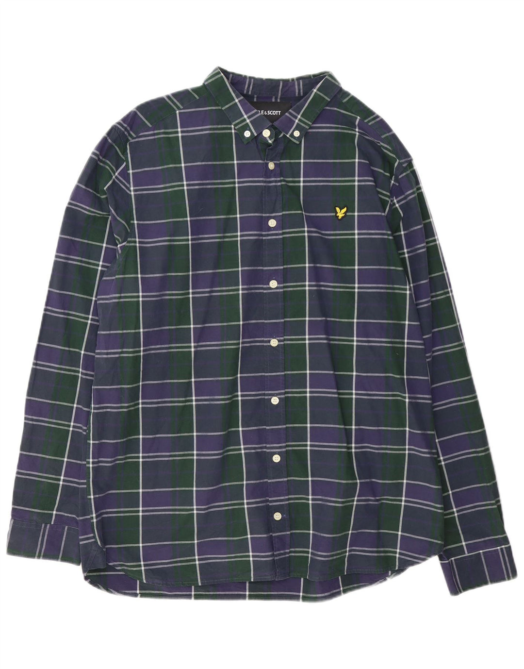 Camicia da uomo Lyle & Scott 2XL cotone a quadri blu navy