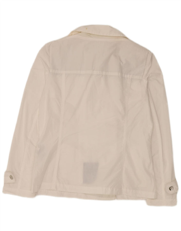 Geox Donna Respira Pea Coat UK 14 Large Bianco Poliestere