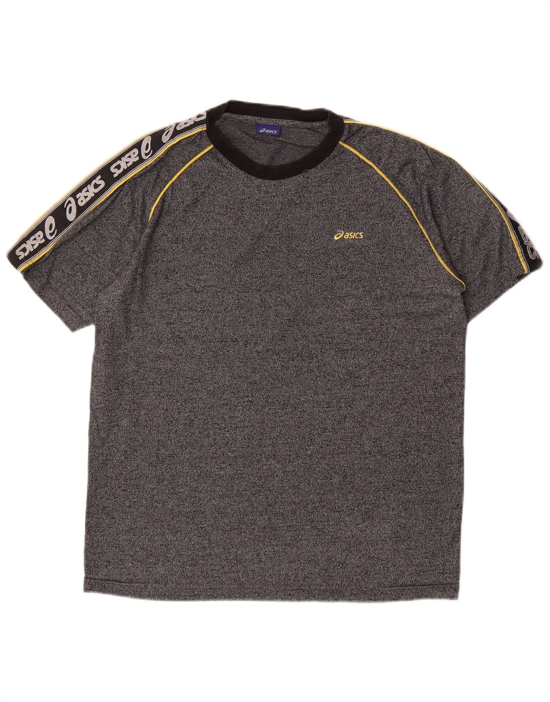 T-shirt grafica ASICS da uomo Top grigio medio color block