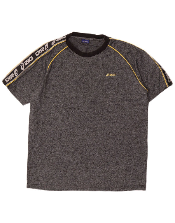 T-shirt grafica ASICS da uomo Top grigio medio color block