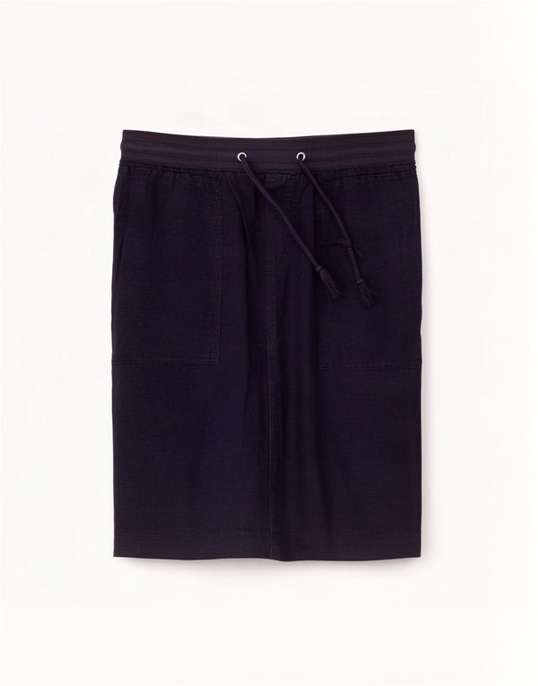 Gonna dritta da donna Marks & Spencer UK 12 media W31 lino blu navy