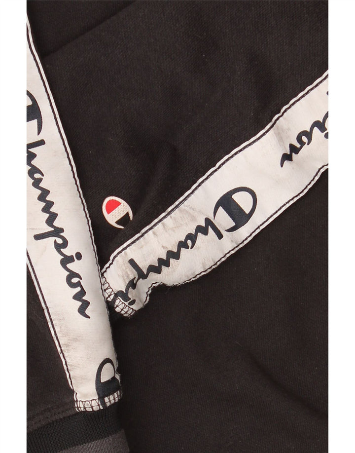 Felpa grafica da uomo Champion, maglione grande, cotone color block nero