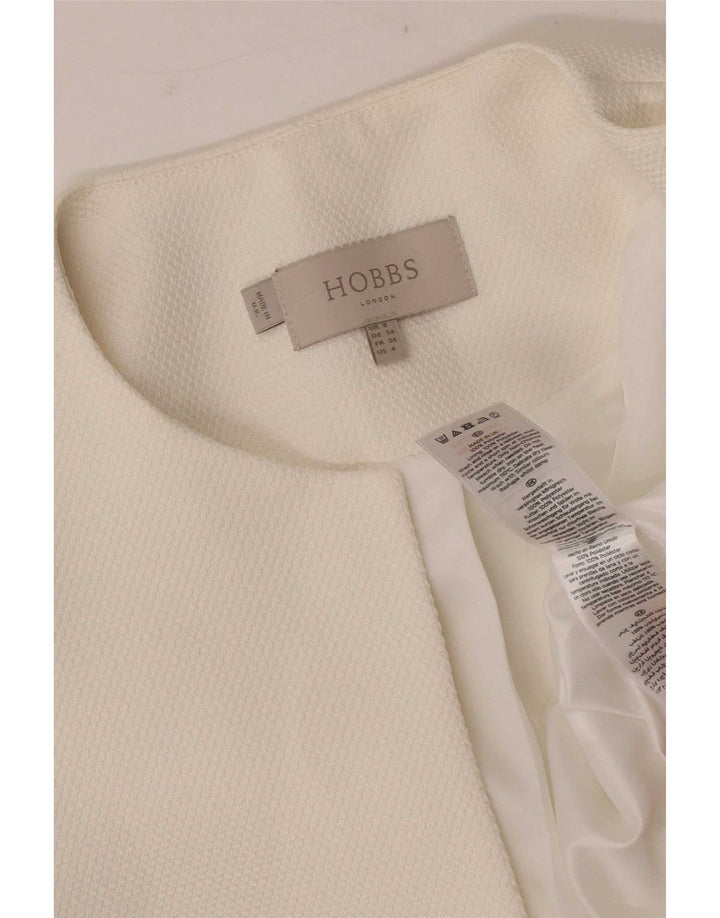 Giacca bolero aperta da donna con maniche a 3/4 Hobbs UK 8 piccola poliestere bianco