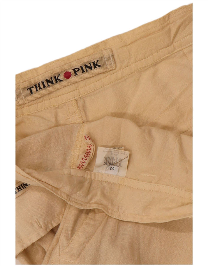 Pantaloni cargo dritti da uomo Think Pink IT 52 XL W36 L32 Cotone beige